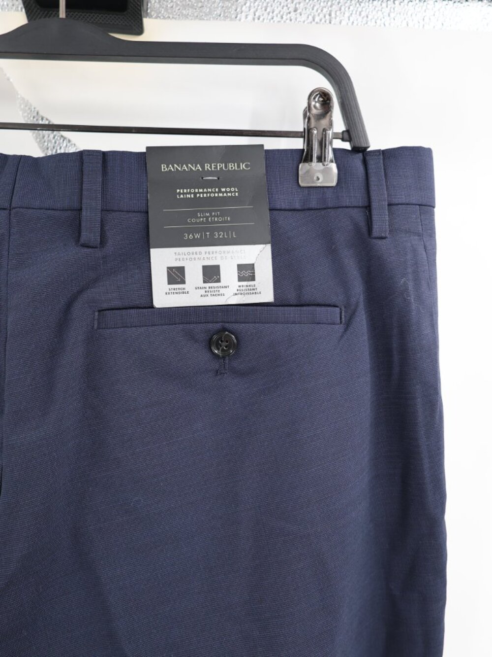 NWT Banana Republic Dress Pants Men's 36 L31 Marzotto Wool Slim Fit Performance